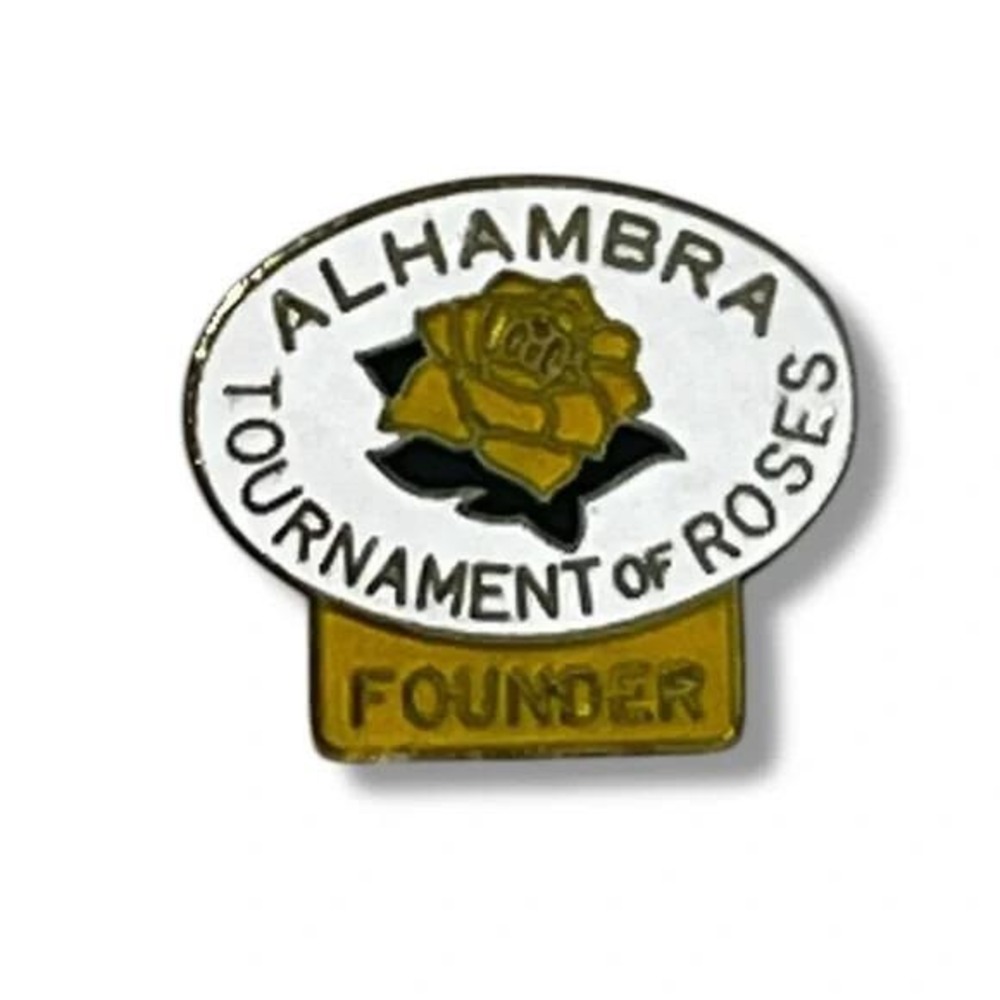 Alhambra California Tournament of Roses Founder Vintage Lapel Vest Hat Pin A10